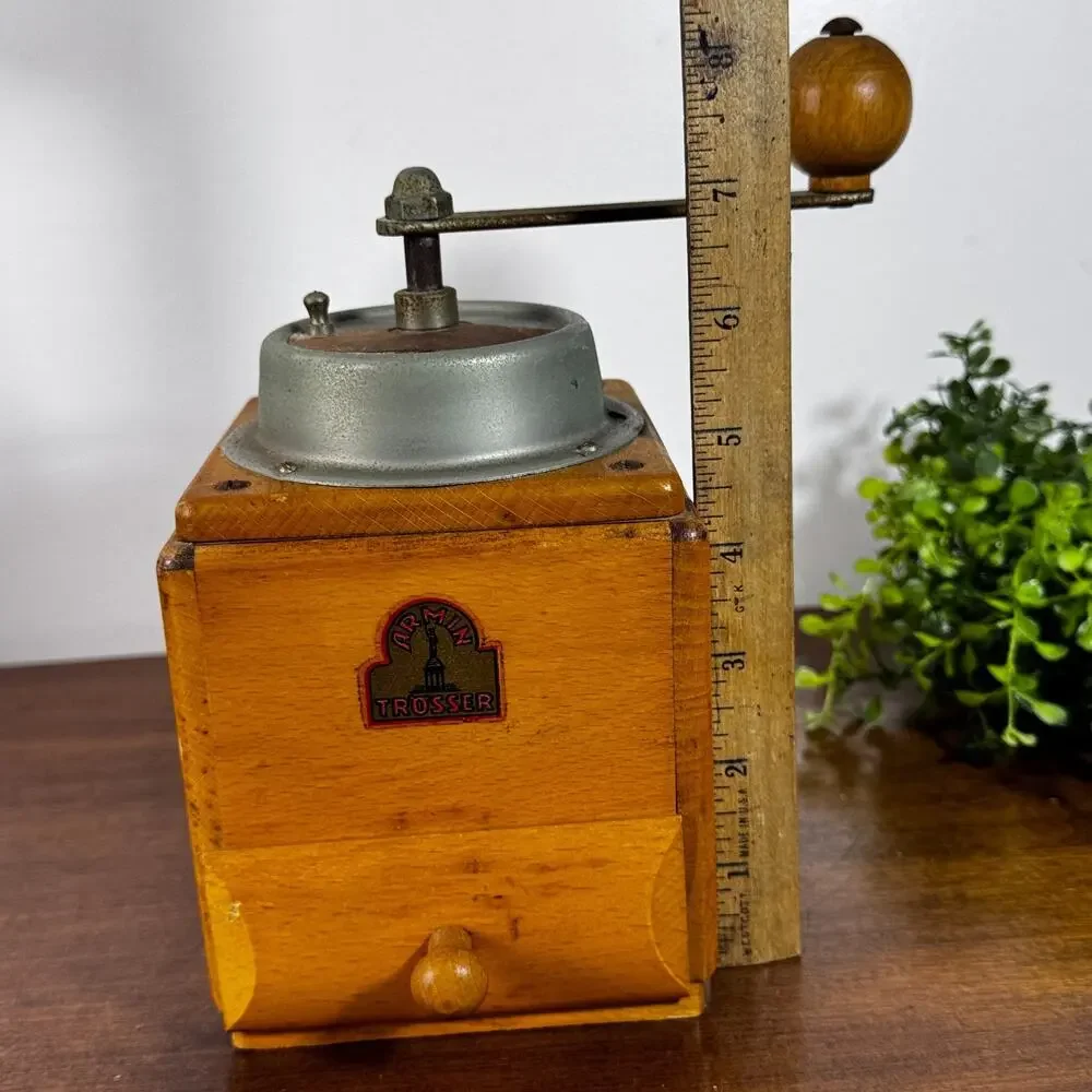 Vintage Armin Trosser Brimaz 200 Coffee Grinder West Germany Wood Hand Crank
